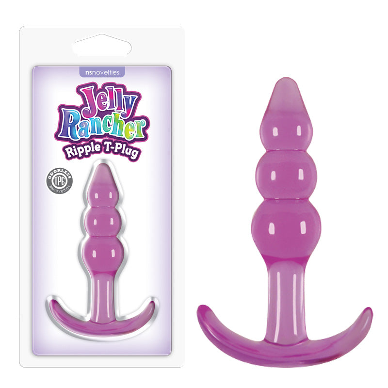 Jelly Rancher Ripple T-Plug – 10.9 cm Soft Body-Safe Butt Plug Purple > Anal Range > Butt Plugs Main image