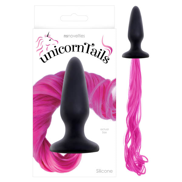 Unicorn Tails - Black 9.9 cm (3.9'') Butt Plug with  Pony Tail