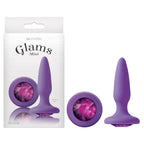 Glams Mini 8.4 Centimeter Butt Plug with Sparkling Gem Purple > Anal Range > Jewel Butt Plugs