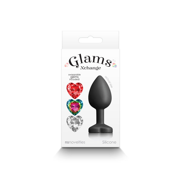 Glams Xchange Heart - Small -  Small Butt Plug with Interchangeable Heart Gems