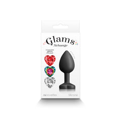 Glams Xchange Heart - Small -  Small Butt Plug with Interchangeable Heart Gems