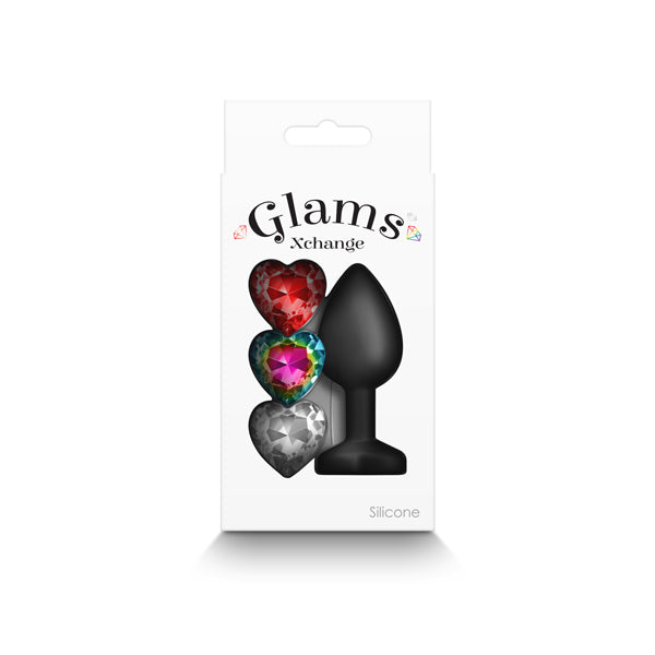 Glams Xchange Heart - Small -  Small Butt Plug with Interchangeable Heart Gems