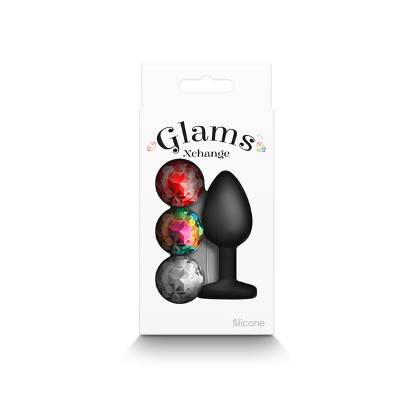 Glams Xchange Small Silicone Butt Plug with Interchangeable Gems > Anal Range > Jewel Butt Plugs
