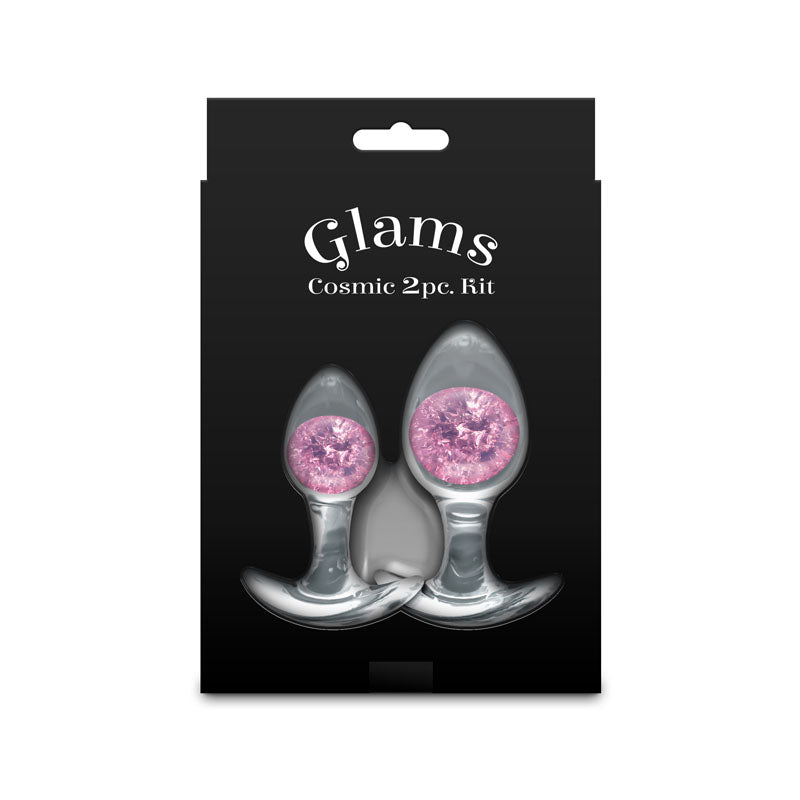 Glams Cosmic 2 Piece Kit (Clear) – Body-Safe Silicone Butt Plug Set > Anal Range > Butt Plug Kits