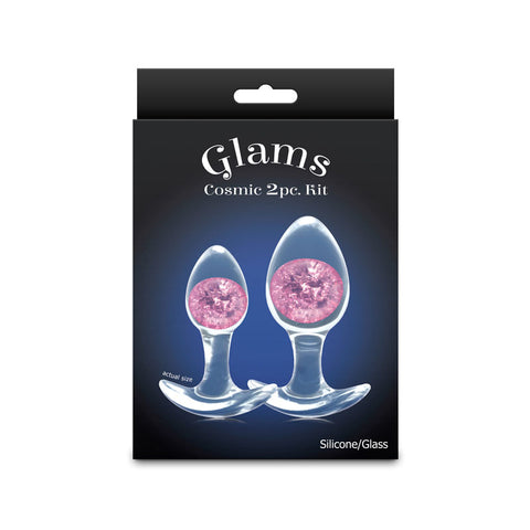 Glams Cosmic 2 Piece Kit (Clear) – Body-Safe Silicone Butt Plug Set > Anal Range > Butt Plug Kits
