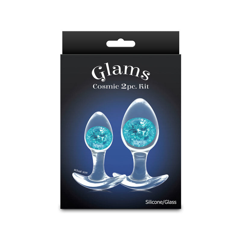Glams Cosmic 2-Piece Trainer Kit (Clear) – Body-Safe Silicone Butt Plug Set > Anal Range > Butt Plug Kits