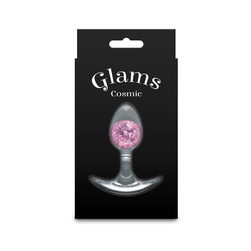 Glams Cosmic (Clear) – Small Sparkly Liquid Silicone Butt Plug 8.1 cm > Anal Range > Butt Plugs