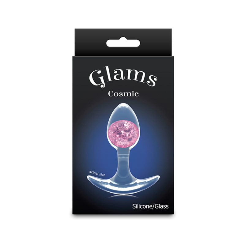 Glams Cosmic (Clear) – Small Sparkly Liquid Silicone Butt Plug 8.1 cm Butt Plugs