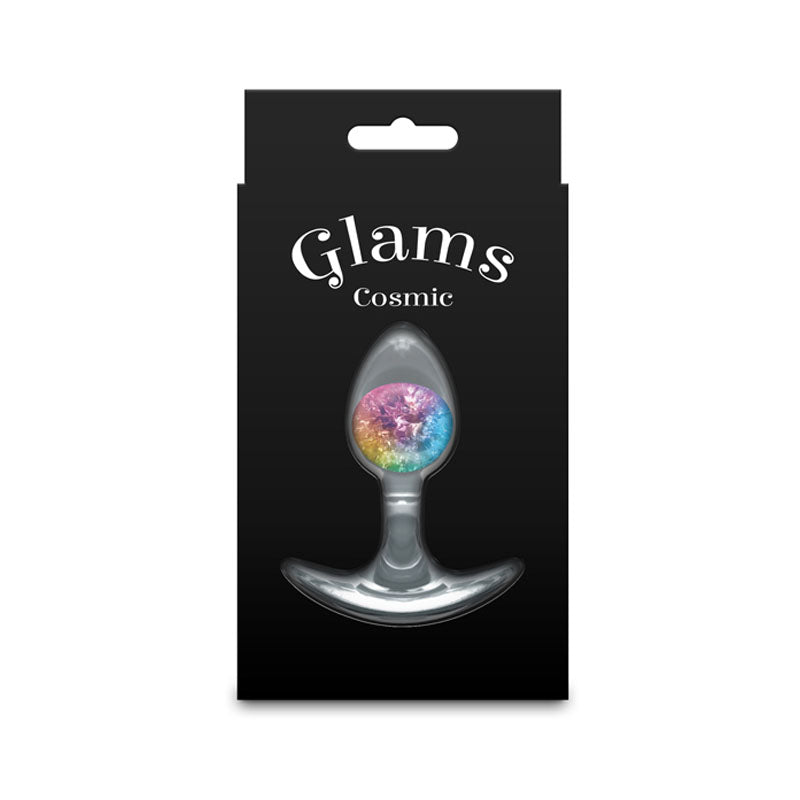 Glams Cosmic (Clear/Rainbow) – Small Rainbow Butt Plug 8.1 cm Liquid Silicone Butt Plugs
