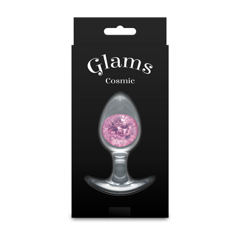 Glams Cosmic (Clear) – Medium Sparkly Liquid Silicone Small Butt Plug 9.5 cm Butt Plugs