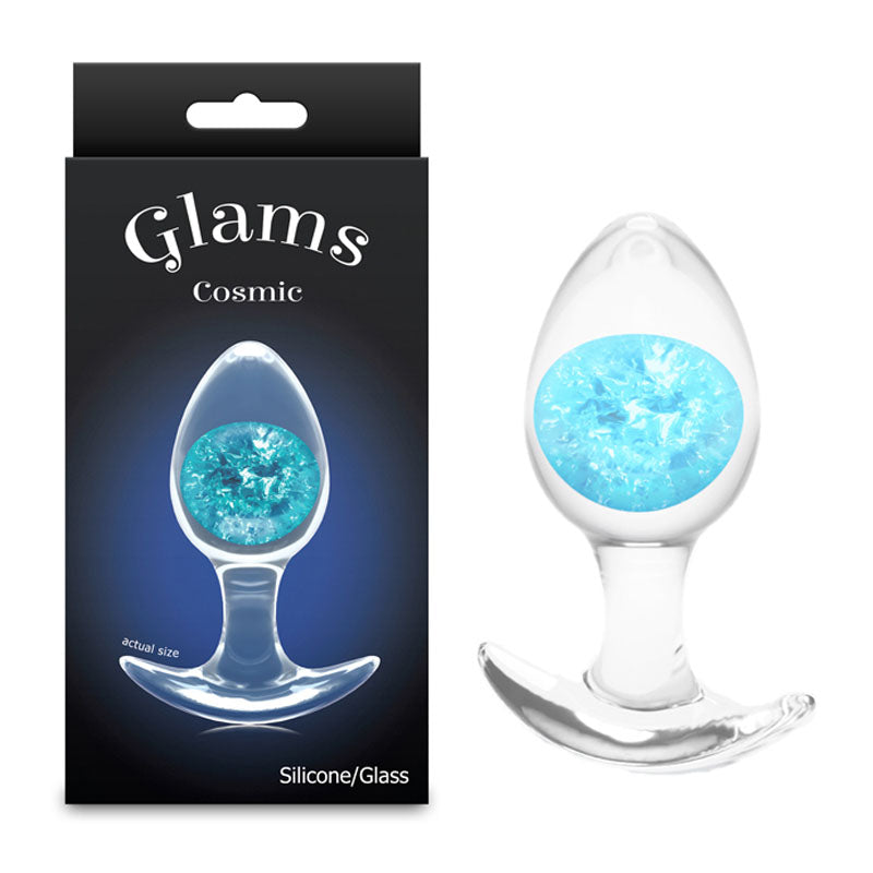 Glams Cosmic Clear (9.5 cm) – Medium Small Butt Plug Made from Body-Safe Liquid Silicone Blue > Anal Range > Butt Plugs Main image