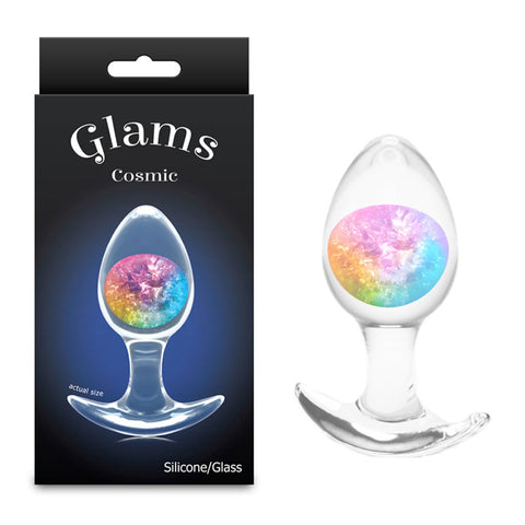 Glams Cosmic (Clear Rainbow) – Medium Small Butt Plug 9.5 cm Coloured Butt Plugs