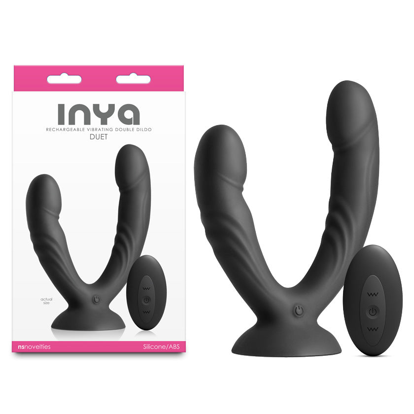 INYA Duet – Rechargeable Vibrating Double Dildo with Wireless Remote Black > Dildos > Double Dildos