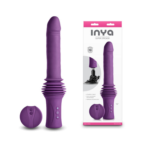 Inya Super Stroker 7 Inch thrusting Vibrator Purple > Dildos > Thrusting Dildos