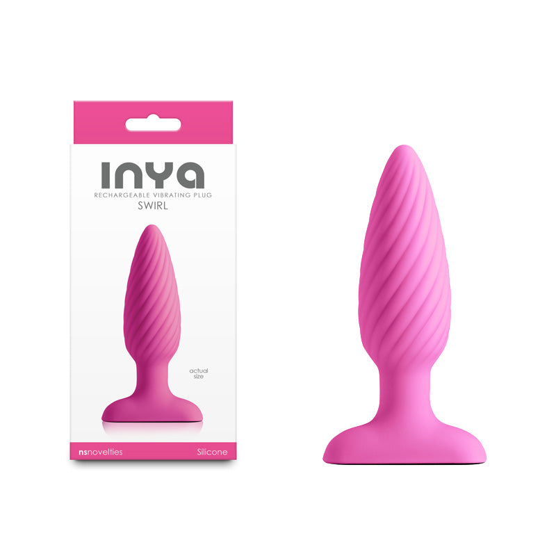 INYA Swirl – Waterproof 10.7 cm USB Rechargeable Vibrating Butt Plug Pink > Anal Range > Vibrating Butt Plugs