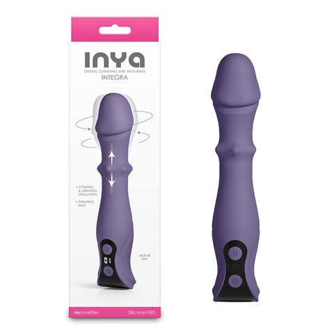 INYA Integra (Gray) – USB Rechargeable Vibrator with Sliding Ring Shaft 18.2 cm Grey VIBRATORS