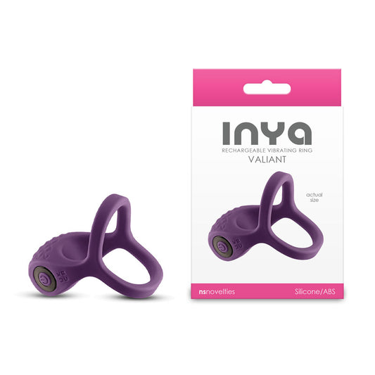 INYA Valiant - Berry - USB Rechargeable Vibrating Cock Ring Purple COCK RINGS