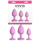 Inya Triple Ace Kit (Blush) – Set of 3 Firm Flexible Textured Butt Plugs with Suction Cup Base Pink > Anal Range > Butt Plug Kits