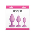 Inya Triple Ace Kit (Blush) – Set of 3 Firm Flexible Textured Butt Plugs with Suction Cup Base > Anal Range > Butt Plug Kits