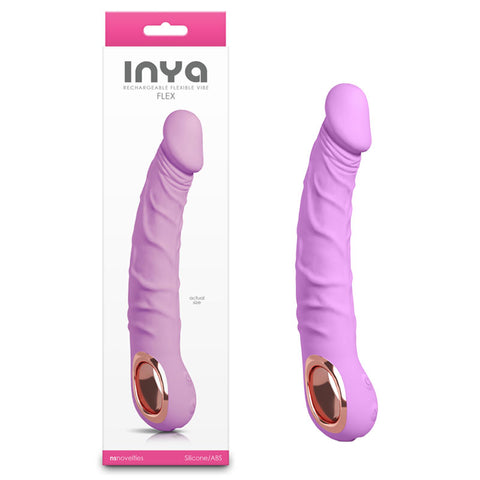 INYA Flex (Bubblegum) – Rechargeable Waterproof 22 cm Silicone Vibrator Purple VIBRATORS