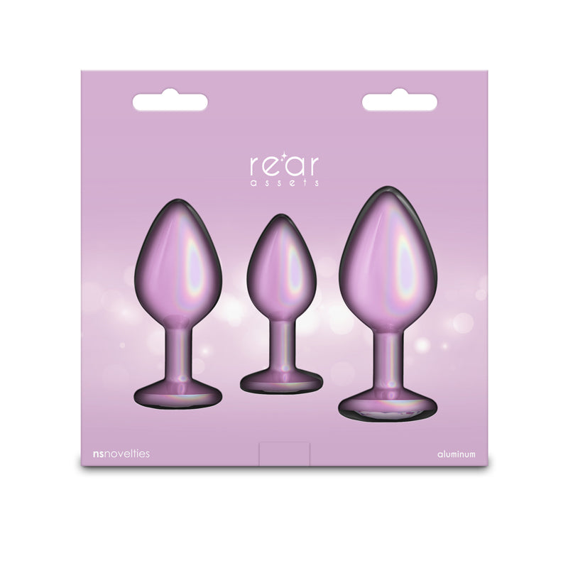 Rear Assets Trainer Kit - Iridescent - Iridescent Metallic Butt Plugs - Set of 3 Sizes ANAL TOYS