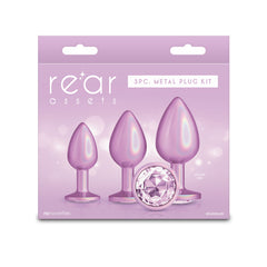 Rear Assets Trainer Kit - Iridescent - Iridescent Metallic Butt Plugs - Set of 3 Sizes Pink ANAL TOYS