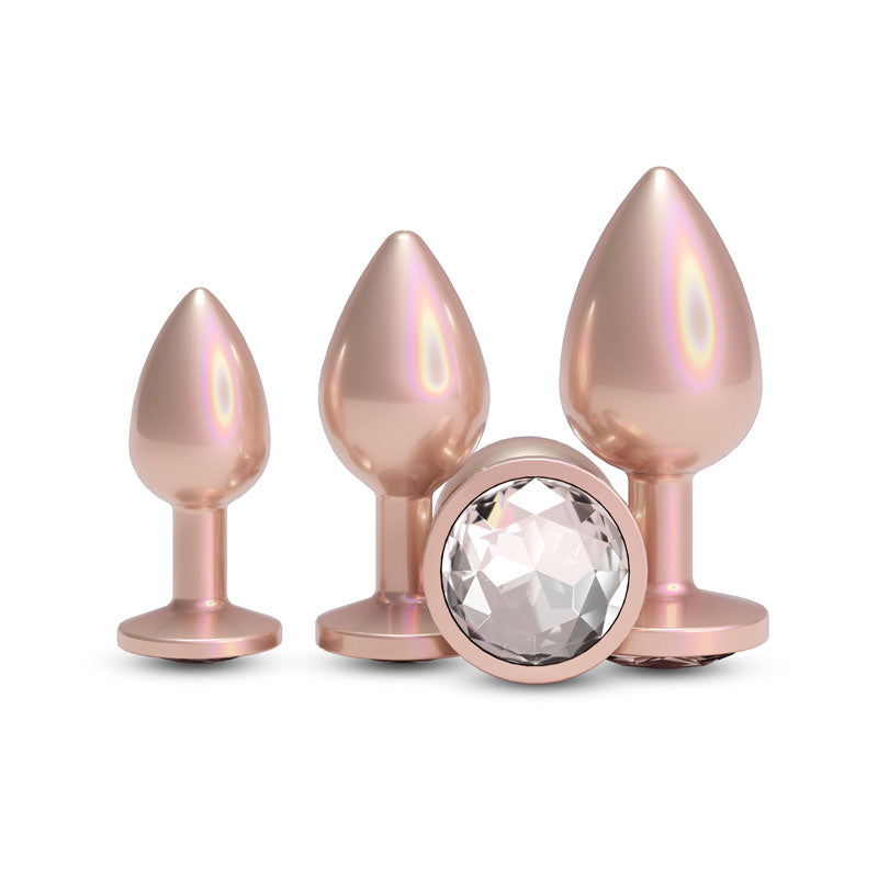 Rear Assets Trainer Kit – Set of 3 Chrome-Plated Butt Plugs in Graduated Sizes > Anal Range > Jewel Butt Plugs Main image