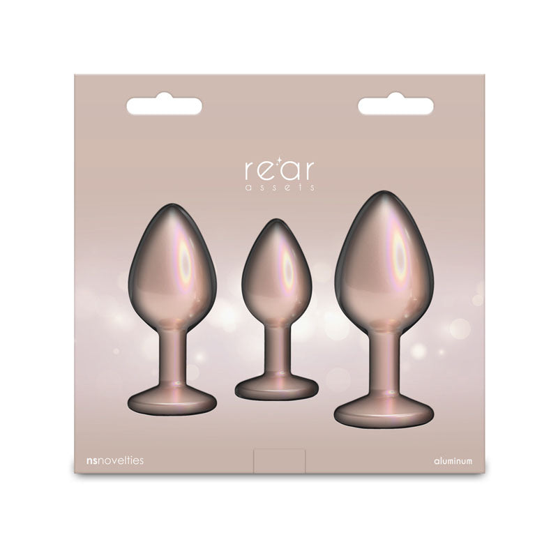 Rear Assets Trainer Kit – Set of 3 Chrome-Plated Butt Plugs in Graduated Sizes > Anal Range > Jewel Butt Plugs