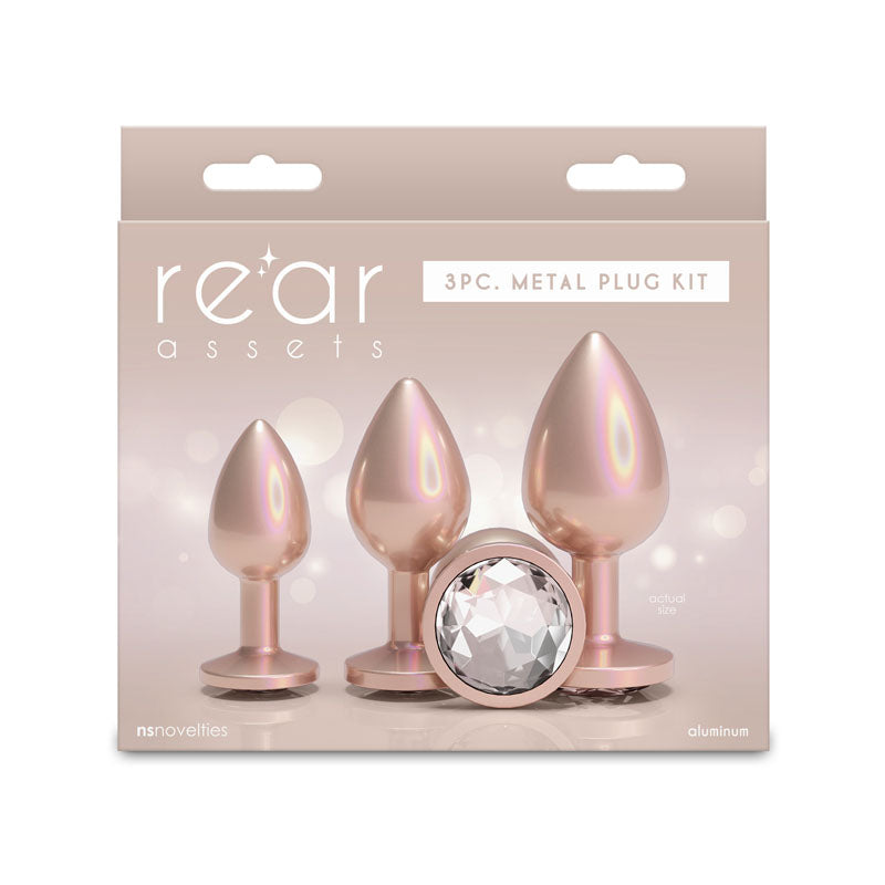 Rear Assets Trainer Kit – Set of 3 Chrome-Plated Butt Plugs in Graduated Sizes > Anal Range > Jewel Butt Plugs