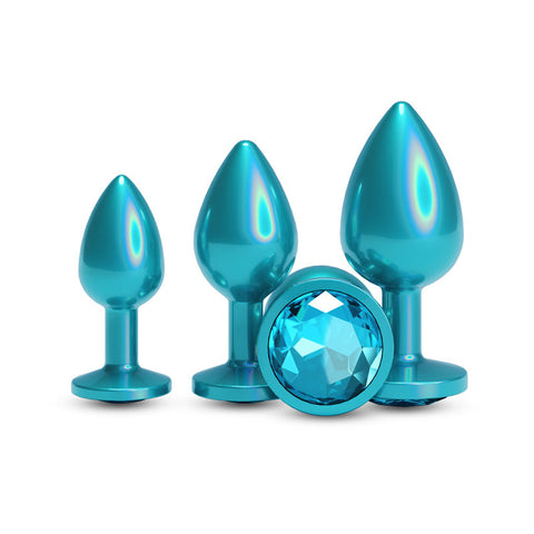 Rear Assets Trainer Kit (Iridescent Teal) – Metallic Butt Plug Set of 3 Sizes > Anal Range > Butt Plug Kits