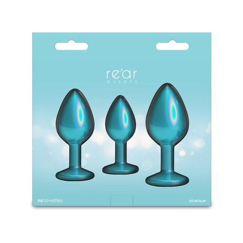 Rear Assets Trainer Kit (Iridescent Teal) – Metallic Butt Plug Set of 3 Sizes > Anal Range > Butt Plug Kits