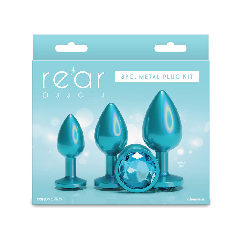 Rear Assets Trainer Kit – Set of 3 Chrome-Plated Butt Plugs > Anal Range > Jewel Butt Plugs