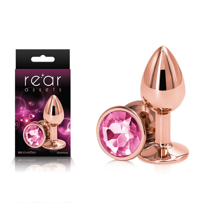 Rear Assets Rose Gold Small (Rose Gold) – Lightweight Small Metal Butt Plug Pink Small > Anal Range > Jewel Butt Plugs Main image