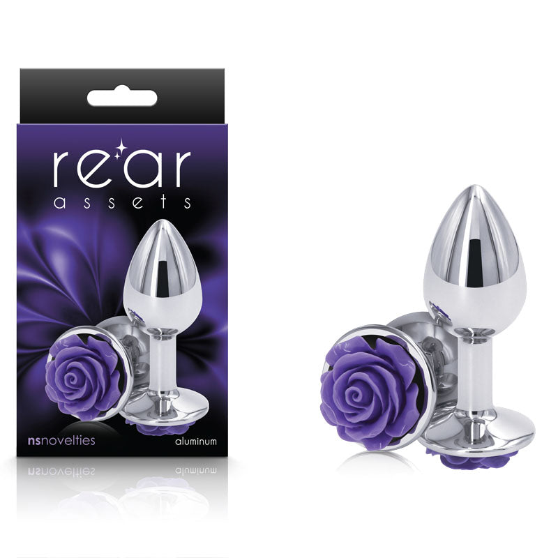 Rear Assets Rose Small (Purple) – 7.6 cm Metal Butt Plug > Anal Range > Jewel Butt Plugs Main image