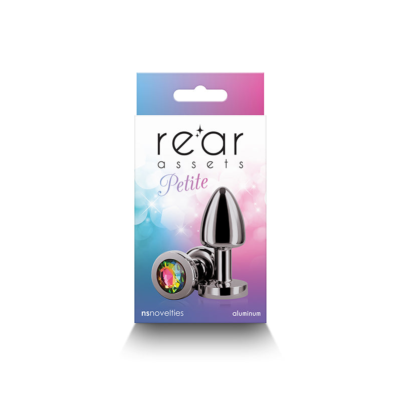 Rear Assets Petite (Gunmetal) – 6 cm Lightweight Metal Butt Plug with Rainbow Gem Base > Anal Range > Jewel Butt Plugs