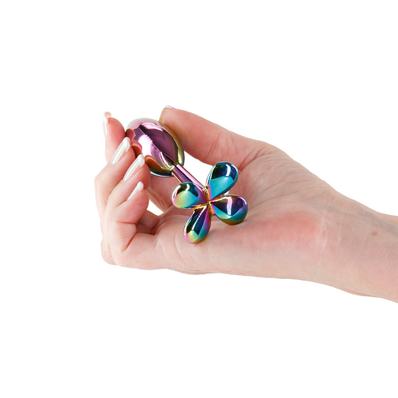 Rear Assets Clover 9.2 cm Multicoloured Metallic Butt Plug > Anal Range > Butt Plugs