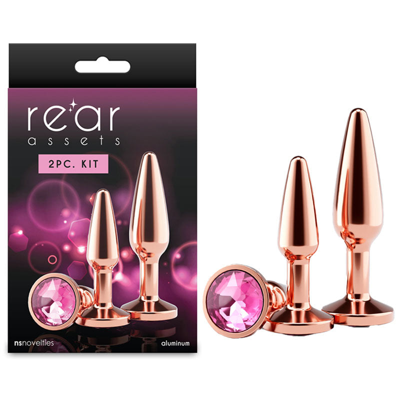 Rear Assets Tapered Trainer Kit – Lightweight Aluminium Butt Plug Set of 2 Sizes Rose gold > Anal Range > Butt Plug Kits