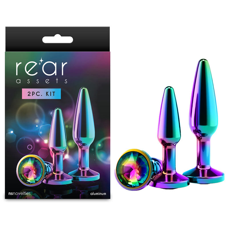 Rear Assets Tapered Trainer Kit – Set of 2 Aluminium Butt Plugs Coloured > Anal Range > Butt Plug Kits Main image