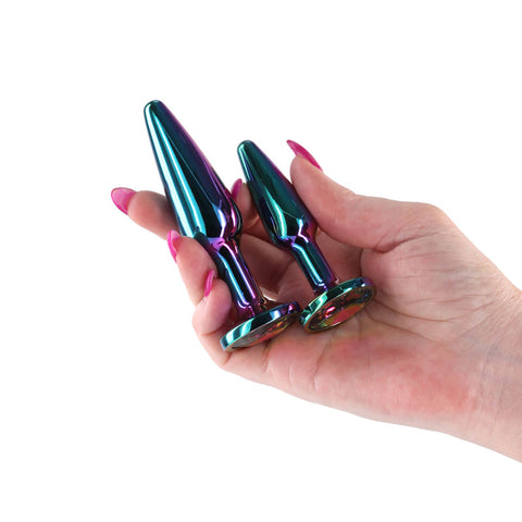 Rear Assets Tapered Trainer Kit (Multicolor) – Lightweight Chrome-Plated Aluminium Butt Plug Set of 2 Sizes > Anal Range > Butt Plug Kits