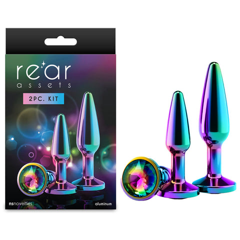 Rear Assets Tapered Trainer Kit (Multicolor) – Lightweight Chrome-Plated Aluminium Butt Plug Set of 2 Sizes Coloured > Anal Range > Butt Plug Kits