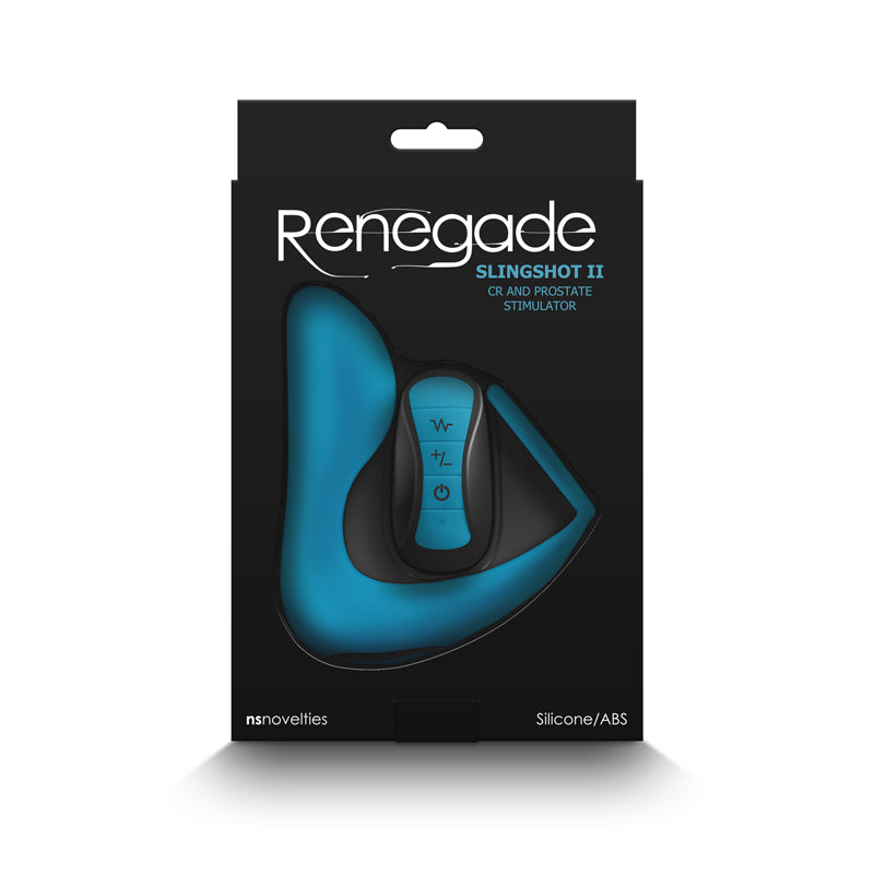 Renegade Slingshot II -  Teal - Anal Plug with Cock Ring & Remote