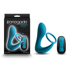 Renegade Slingshot II -  Teal - Anal Plug with Cock Ring & Remote