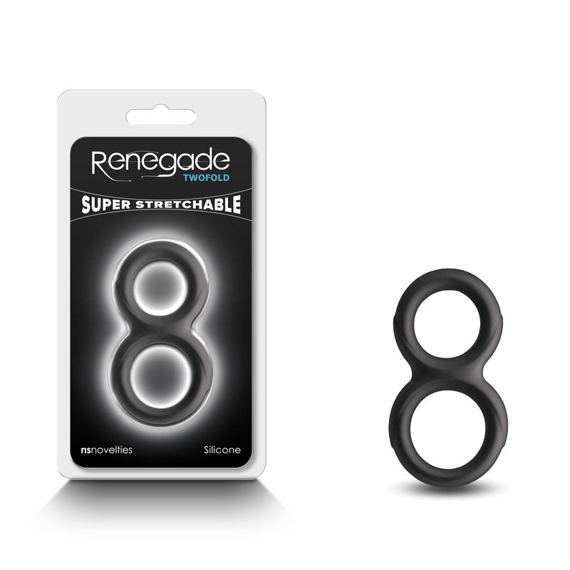 Renegade Twofold - Cock & Balls Rings Black COCK RING Set