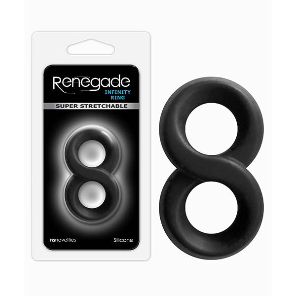 Renegade Infinity Ring (Black) – Stretchy Silicone Cock and Ball Rings Default Title > Cock Ring > Sets