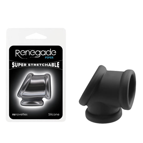 Renegade Piper - Soft Silicone Cock and Balls Ring 4.9 cm Black > Cock Ring > Single