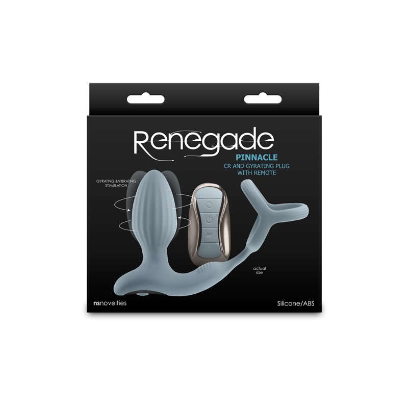 Renegade Pinnacle (Grey) – Rechargeable Water-Resistant Vibrating Butt Plug with Cock Ring Grey > Anal Range > Vibrating Butt Plugs