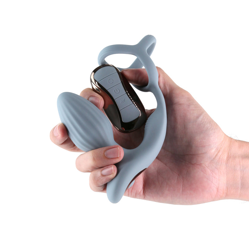 Renegade Pinnacle (Grey) – Rechargeable Water-Resistant Vibrating Butt Plug with Cock Ring > Anal Range > Vibrating Butt Plugs