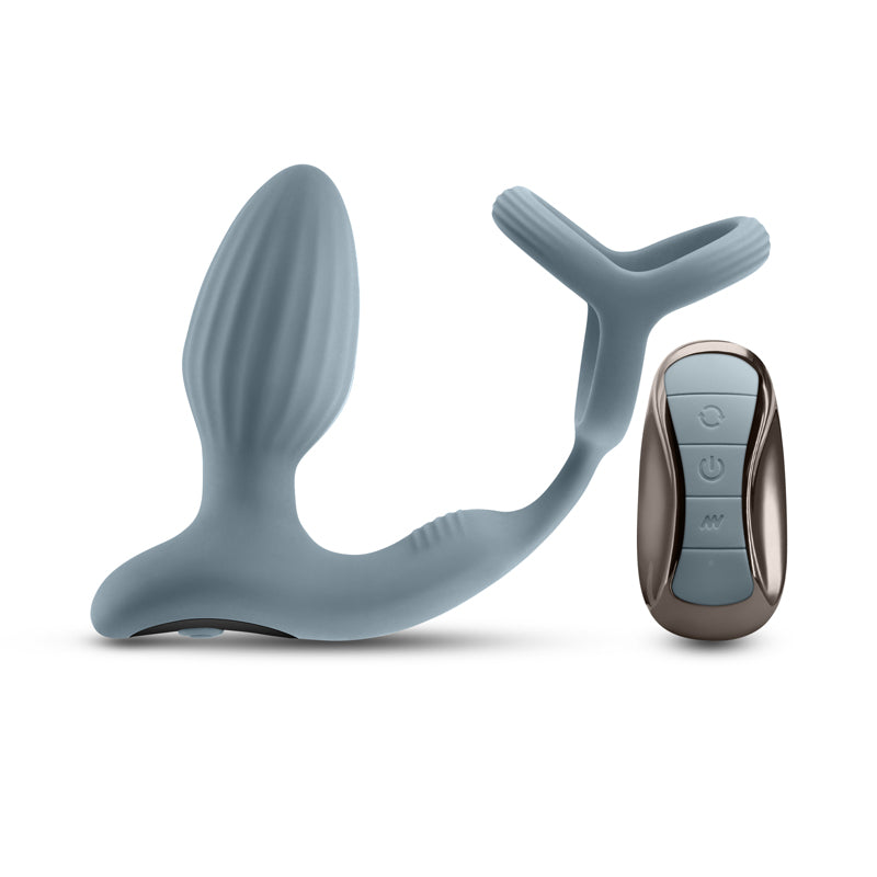 Renegade Pinnacle (Grey) – Rechargeable Water-Resistant Vibrating Butt Plug with Cock Ring > Anal Range > Vibrating Butt Plugs