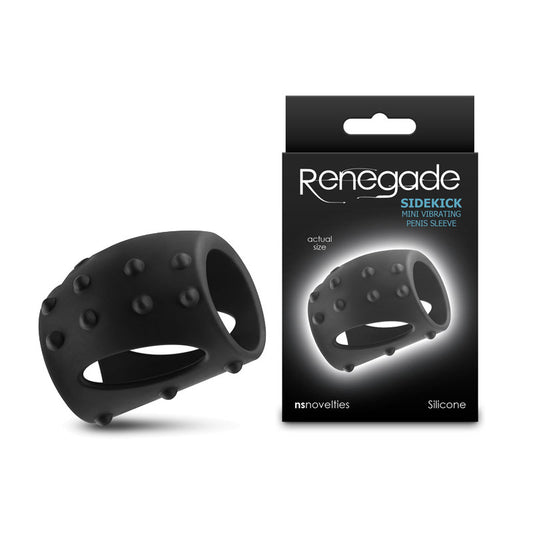 Renegade Sidekick - - USB Rechargeable Vibrating Penis Cage Black COCK RINGS