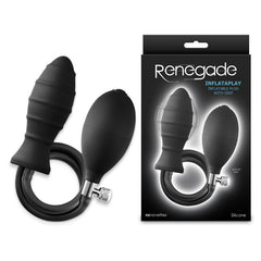 Renegade InflataPlay - - 10.5 cm Inflatable Butt Plug Black ANAL TOYS